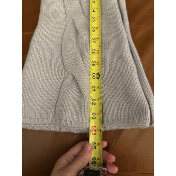 Castlerig Blue Knit Cashmere Scarf Cableknit SOFT Excellent Condition - Picture 4 of 4